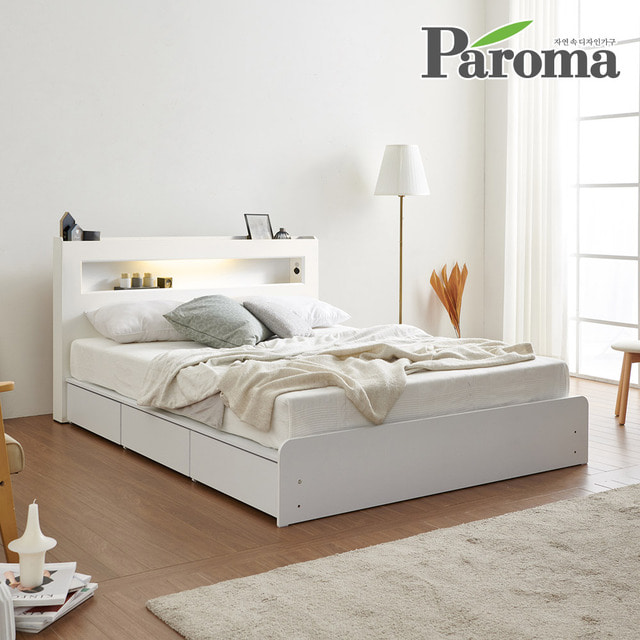 파로마-파로마 마커 LED 침대 기본형 3단서랍 퀸Q